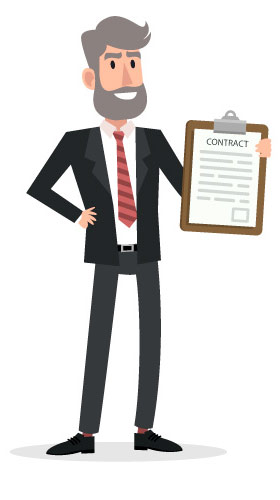 Agente de Negócios segurando um contrato