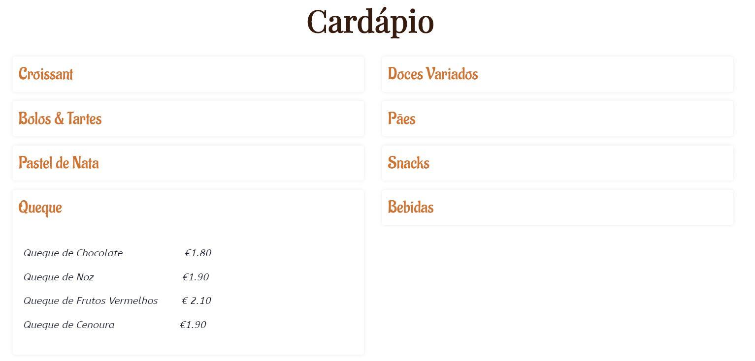 Cardápio do Anúncio Phocalize