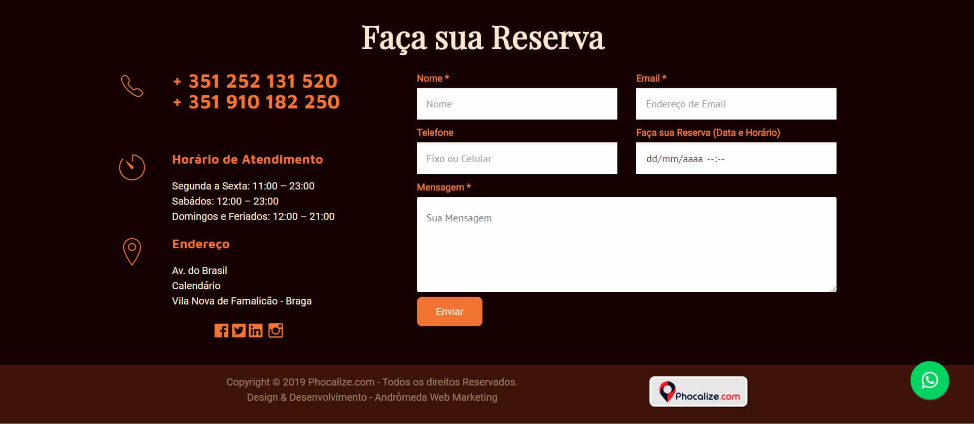 Contato do Anúncio Phocalize